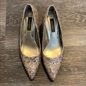 White House Black Market Gold Shoes